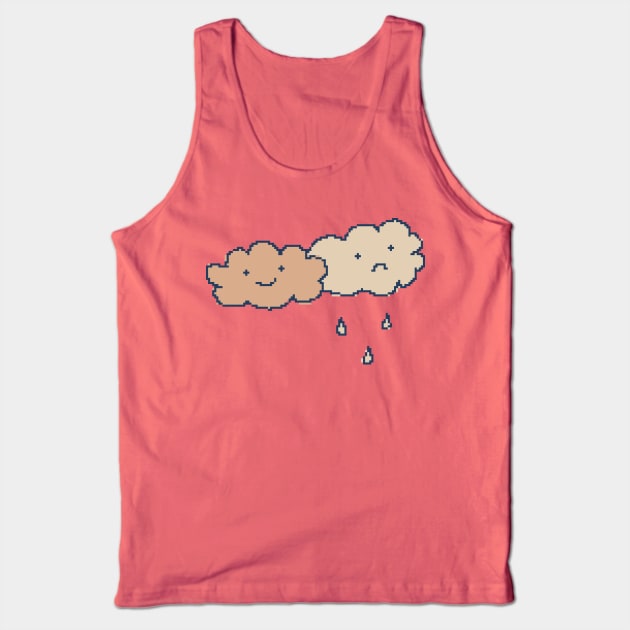 Moody Happy And Sad Clouds Pixel Art Tank Top by pxlboy
